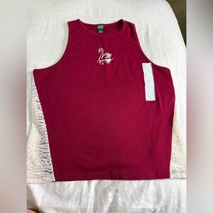 Wild Fable Maroon Tank Top with Swan Design